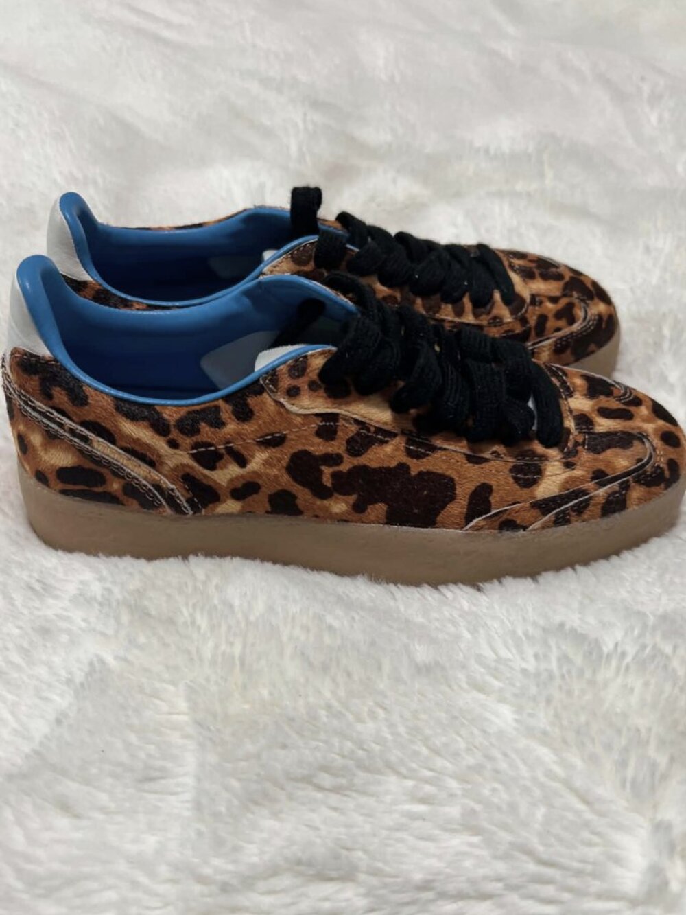 Steve Madden Tux leopard print leather sneakers, size 6.5
